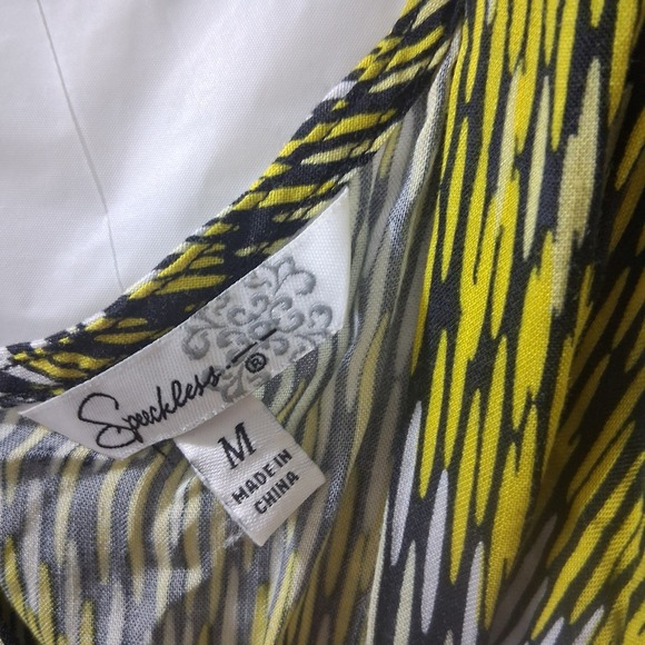 Speckless JCPenney Yellow Black Sleeveless Dress Women's Medium With‎ Belt NWT - Picture 3 of 10